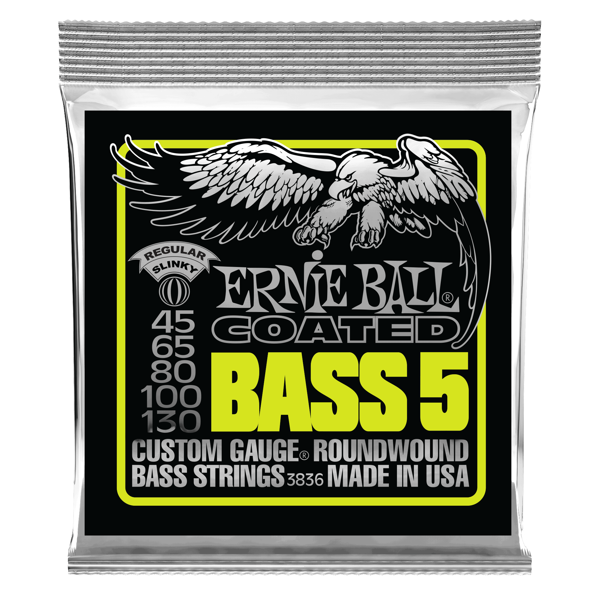 Ernie Ball Ernie Ball 3836 Bass 5 Slinky Coated Electric Bass Strings - 45-130 Gauge