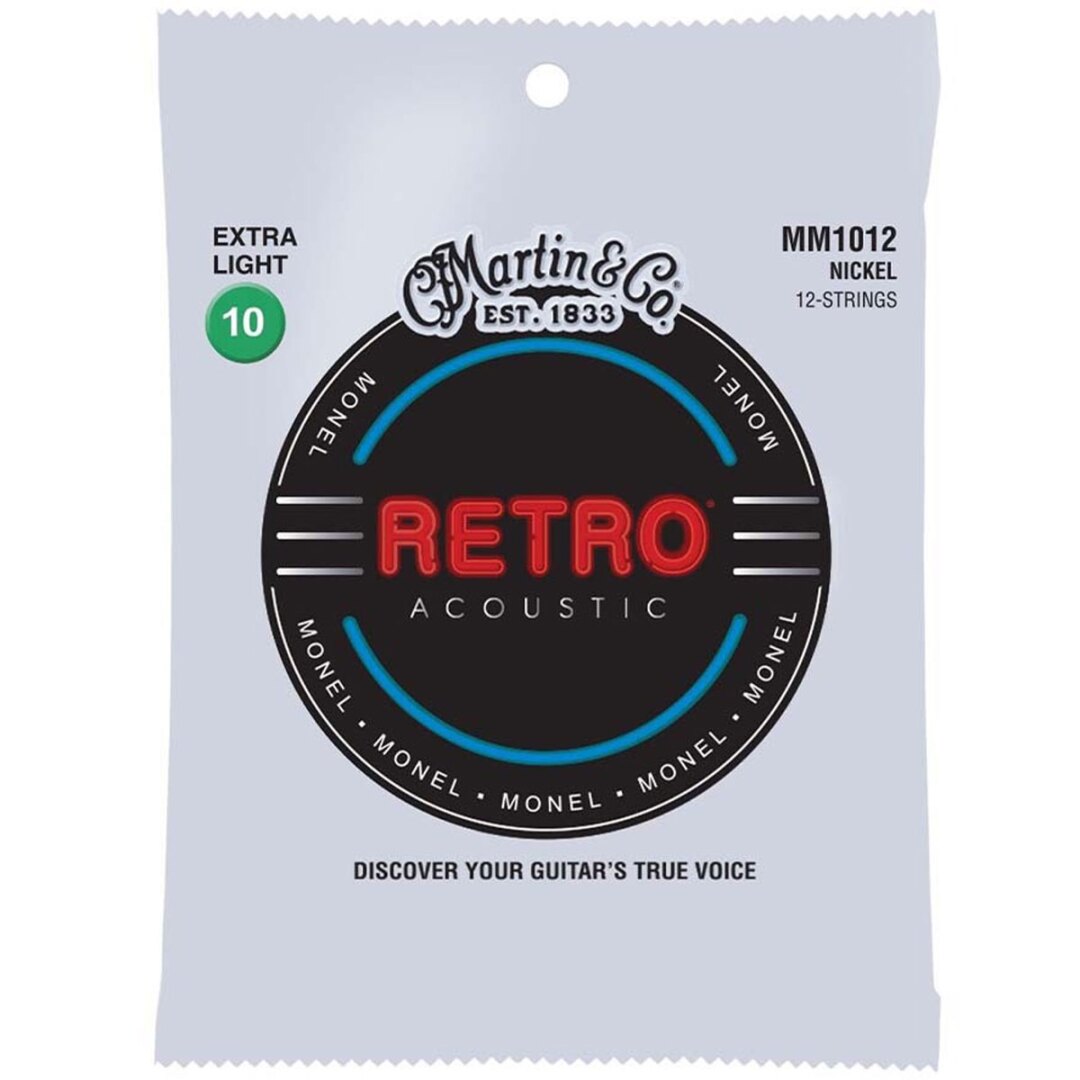 Martin Martin MM1012 Retro Extra Light (12 String) Acoustic Guitar Strings. 1