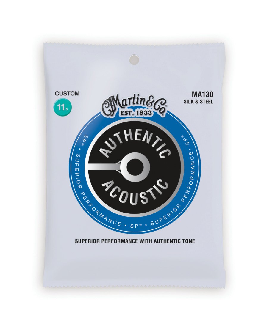 Martin Martin MA130 Authentic Acoustic SP Silk and Steel Folk Custom Guitar Strings