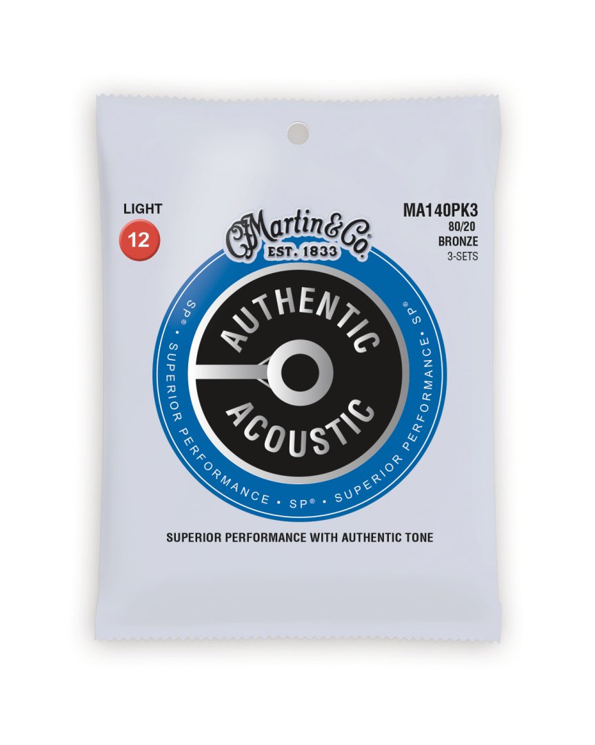 Martin Martin MA140 Authentic Acoustic SP 80/20 Bronze Light Guitar Strings
