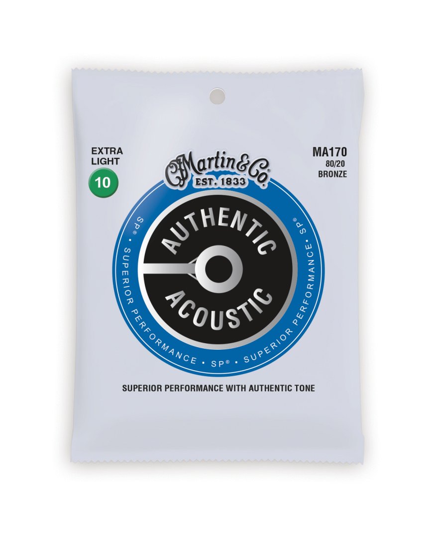 Martin Martin MA170 Authentic Acoustic SP 80/20 Bronze Extra Light Guitar Strings