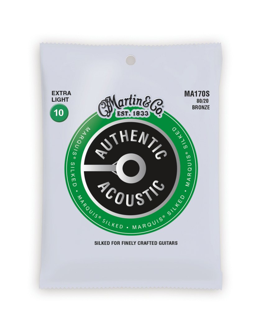 Martin Martin MA170S Authentic Acoustic Marquis Silked 80/20 Bronze Extra Light Guitar Strings
