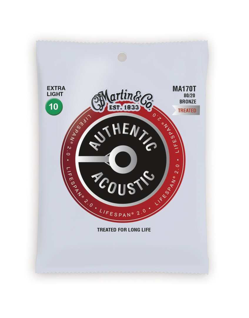 Martin Martin MA170T Authentic Acoustic Lifespan 80/20 Bronze Extra Light Guitar Strings