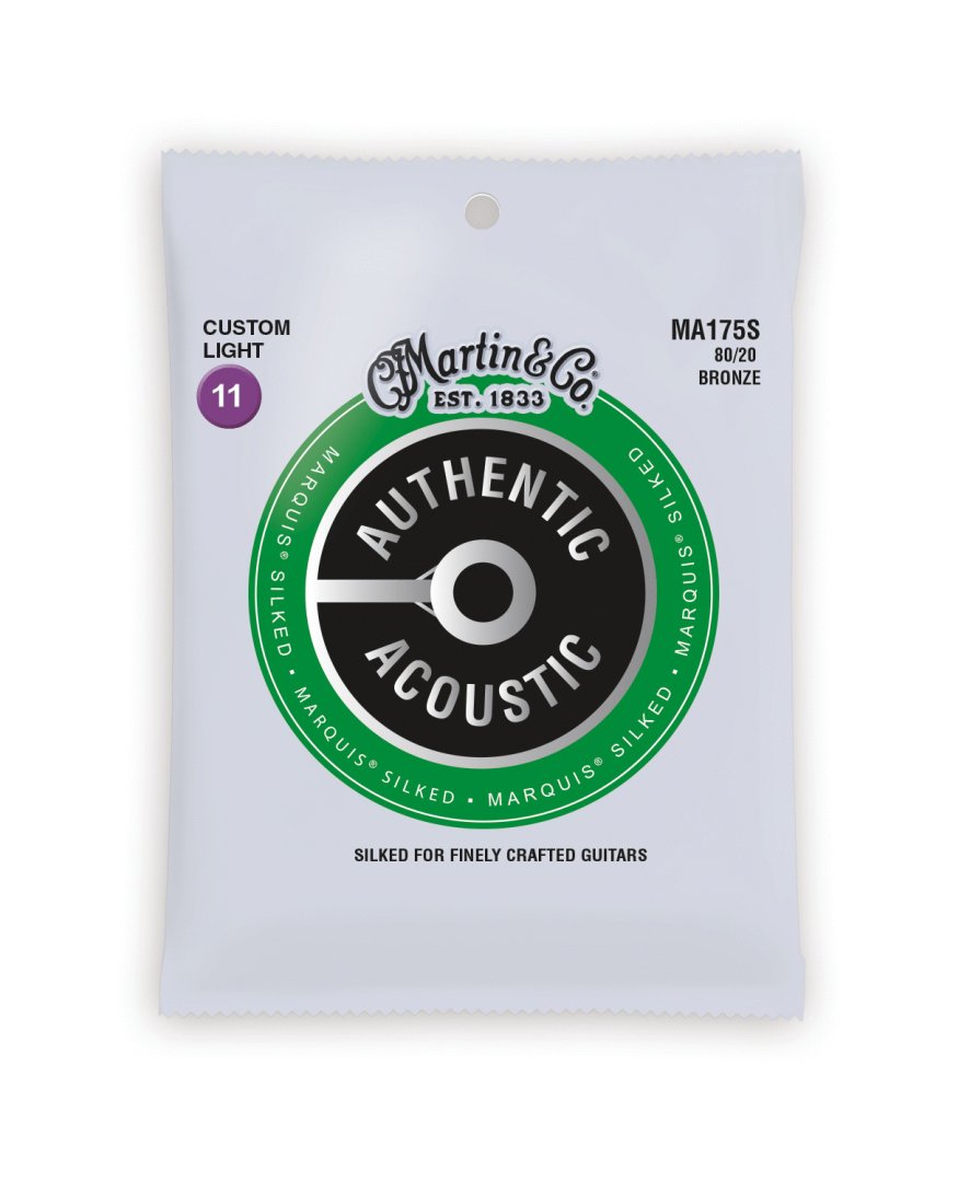 Martin Martin MA175S Authentic Acoustic Marquis Silked 80/20 Bronze Custom Light Guitar Strings
