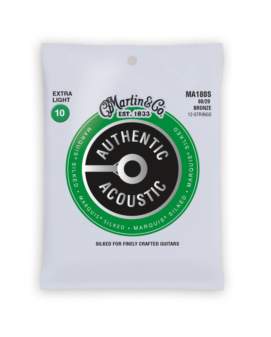 Martin Martin MA180S Authentic Acoustic Marquis Silked 80/20 Bronze Extra Light Guitar Strings