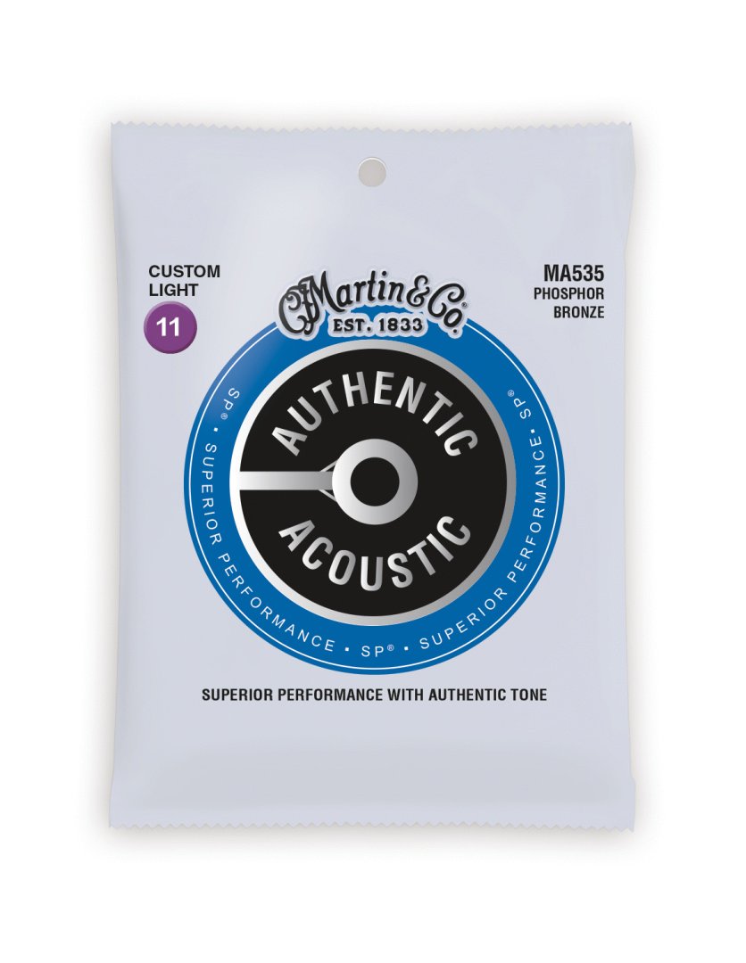 Martin Martin MA535 Authentic Acoustic SP 92/8 Phosphor Bronze Custom Light Guitar Strings