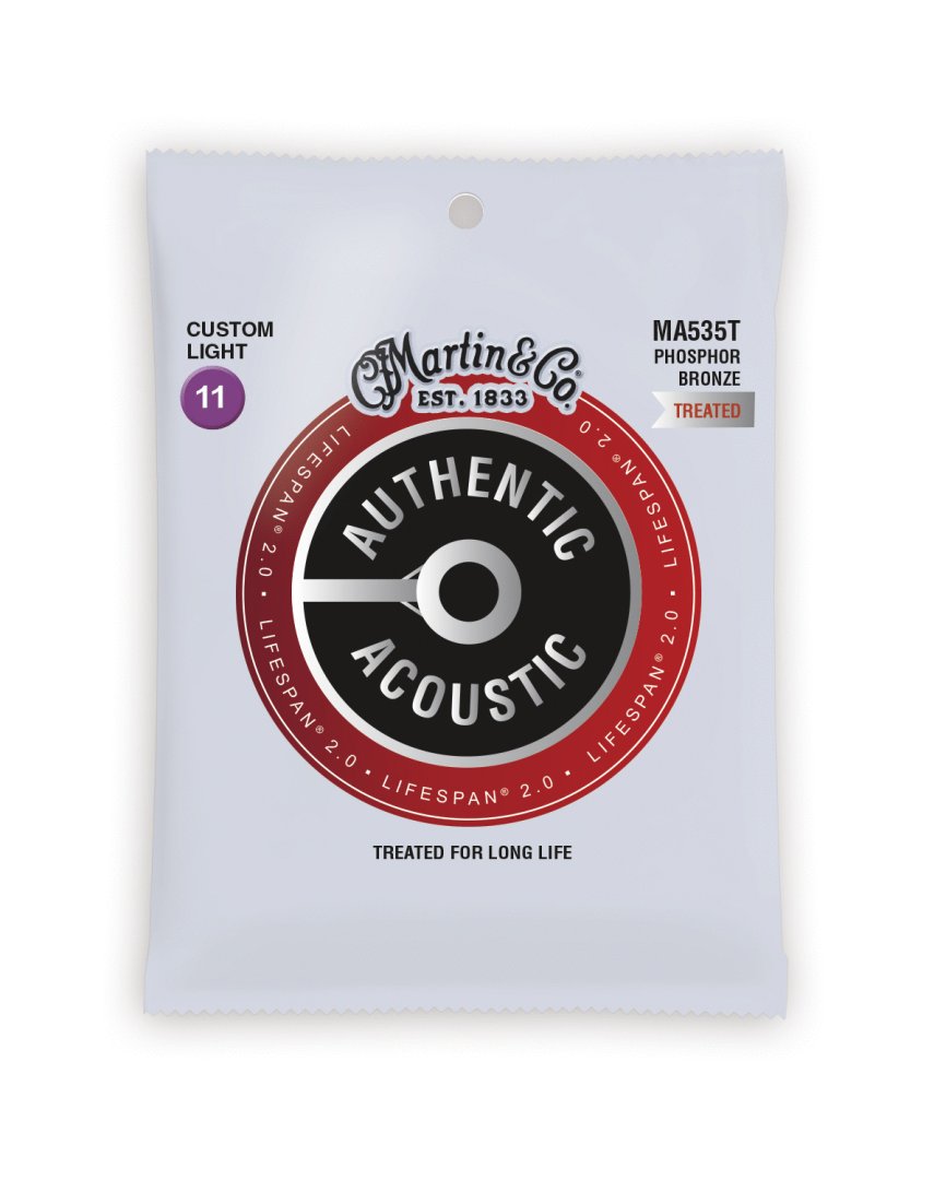 Martin Martin MA535T Authentic Acoustic Lifespan 92/8 Phosphor Bronze Custom Guitar Strings