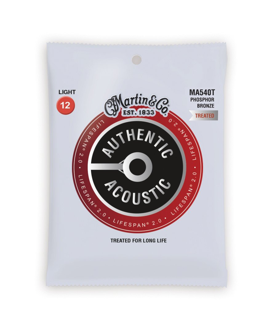 Martin Martin MA540T Authentic Acoustic Lifespan 92/8 Phosphor Bronze Light Guitar Strings