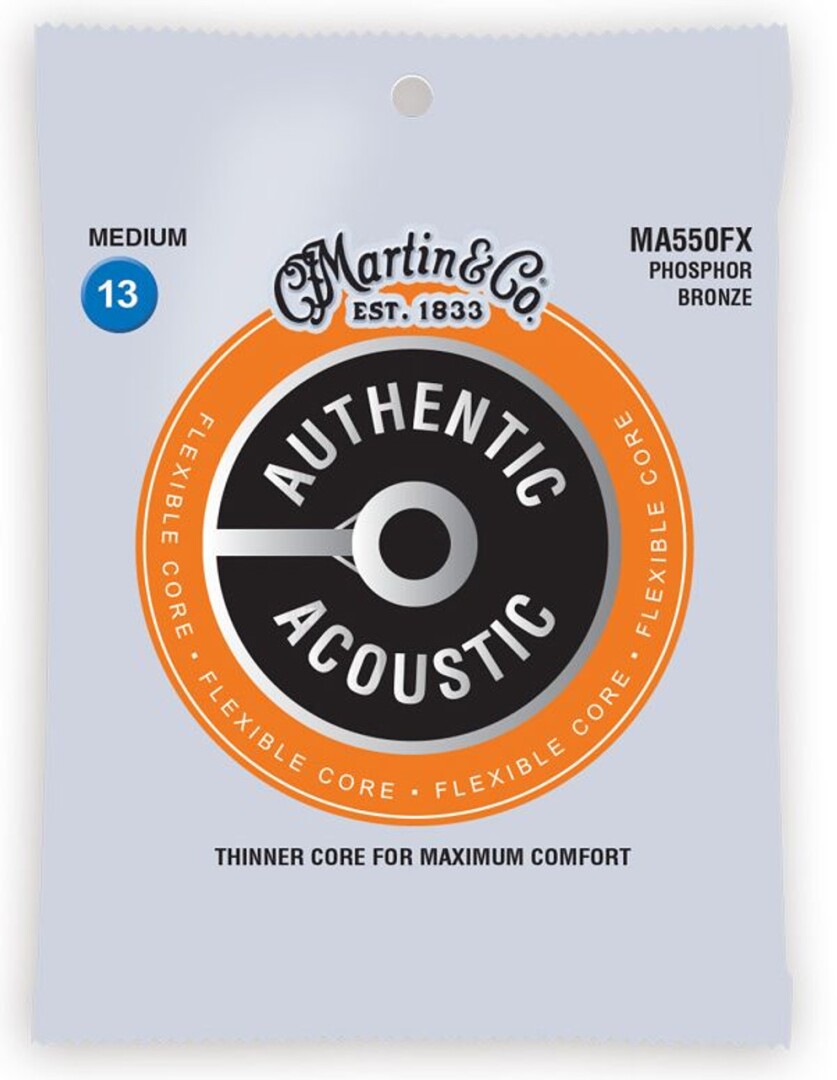 Martin Martin MA550FX Authentic Acoustic Flexible Core Phosphor Bronze Medium Guitar Strings