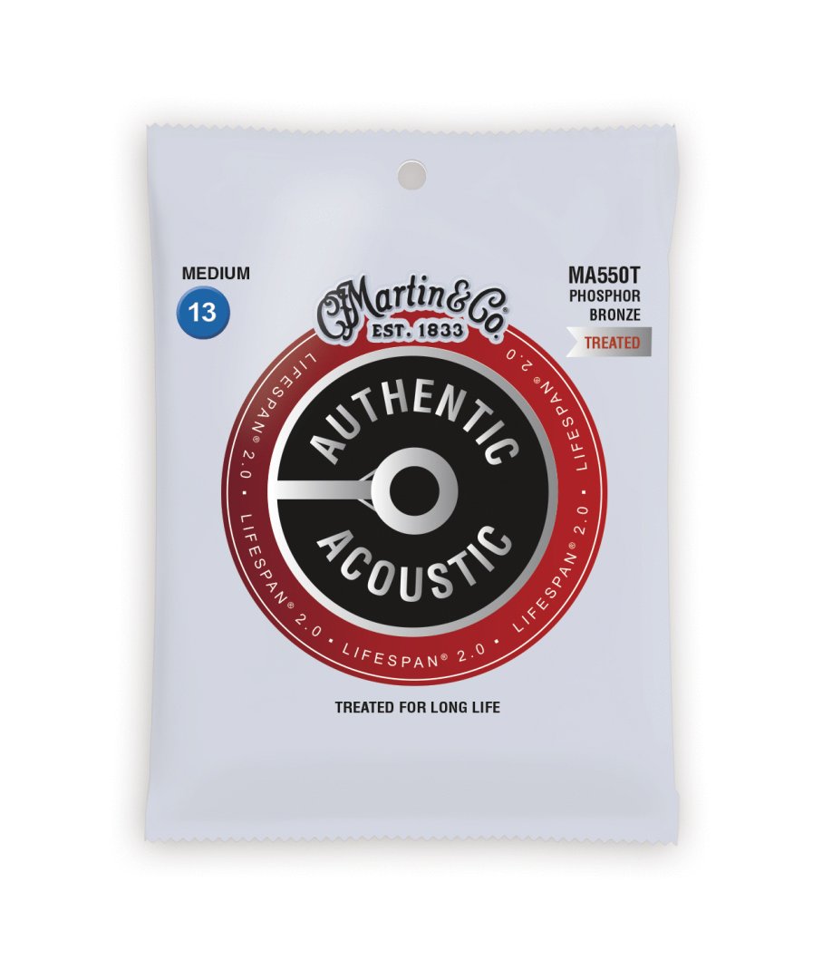 Martin Martin MA550T Authentic Acoustic Lifespan 92/8 Phosphor Bronze Medium Guitar Strings