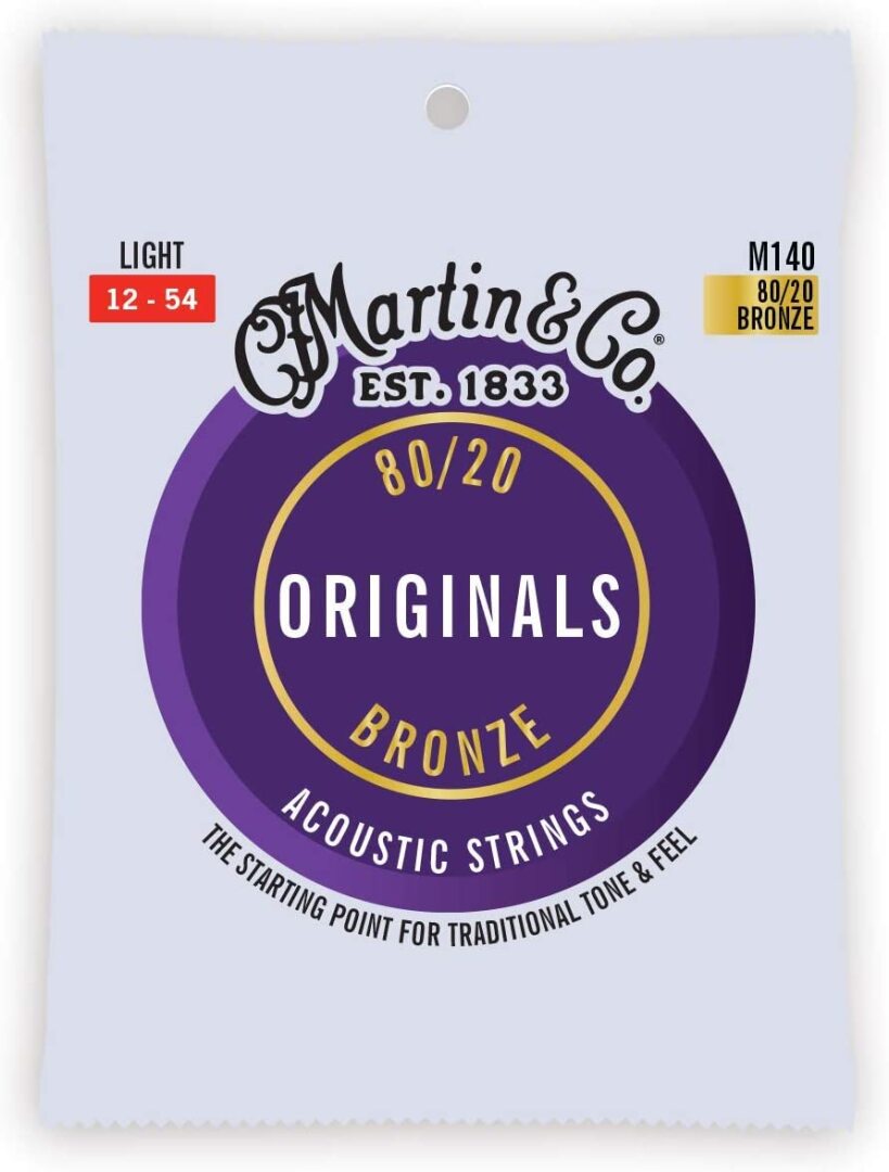 Martin Martin Guitar Original Acoustic M140 (80/20 Bronze) - Light Gauge Guitar Strings