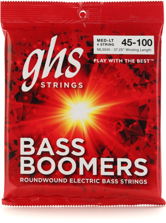 GHS GHS ML3045 Bass Boomers Roundwound Electric Bass Guitar Strings - .045