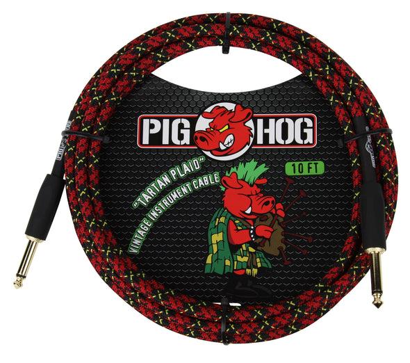Pig Hog Pig Hog PCH10 Instrument Cable. 10' - Tartan Plaid