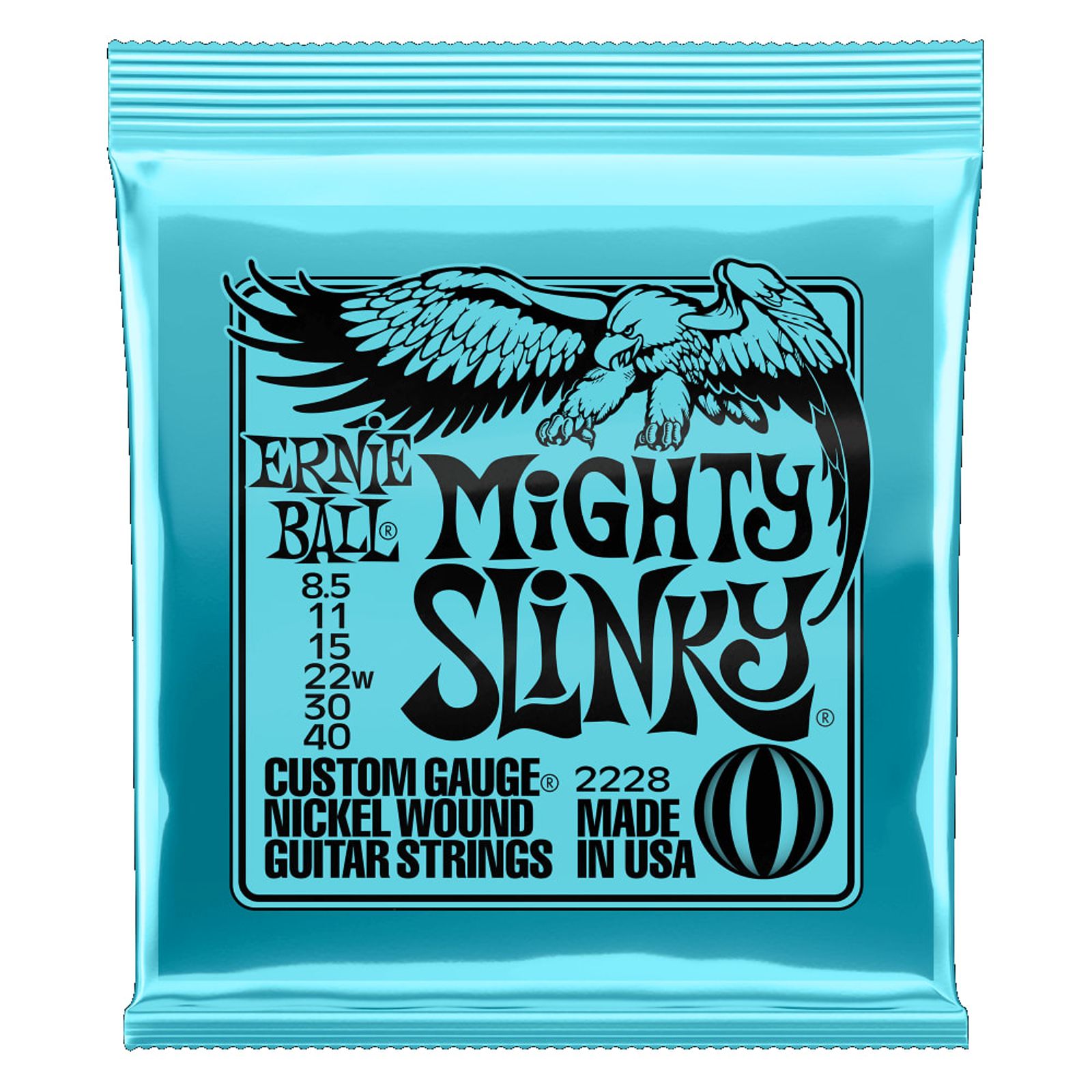 Ernie Ball Ernie Ball 2228 Mighty Slinky Nickel Wound Electric Guitar Strings 8.5-40 (3 PACK BUNDLE)