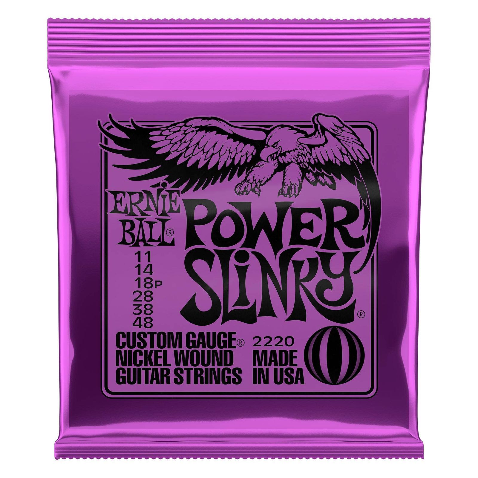 Ernie Ball Ernie Ball 2220 Power Slinky Nickel Electric Guitar Strings 11-48 (6 PACK BUNDLE)