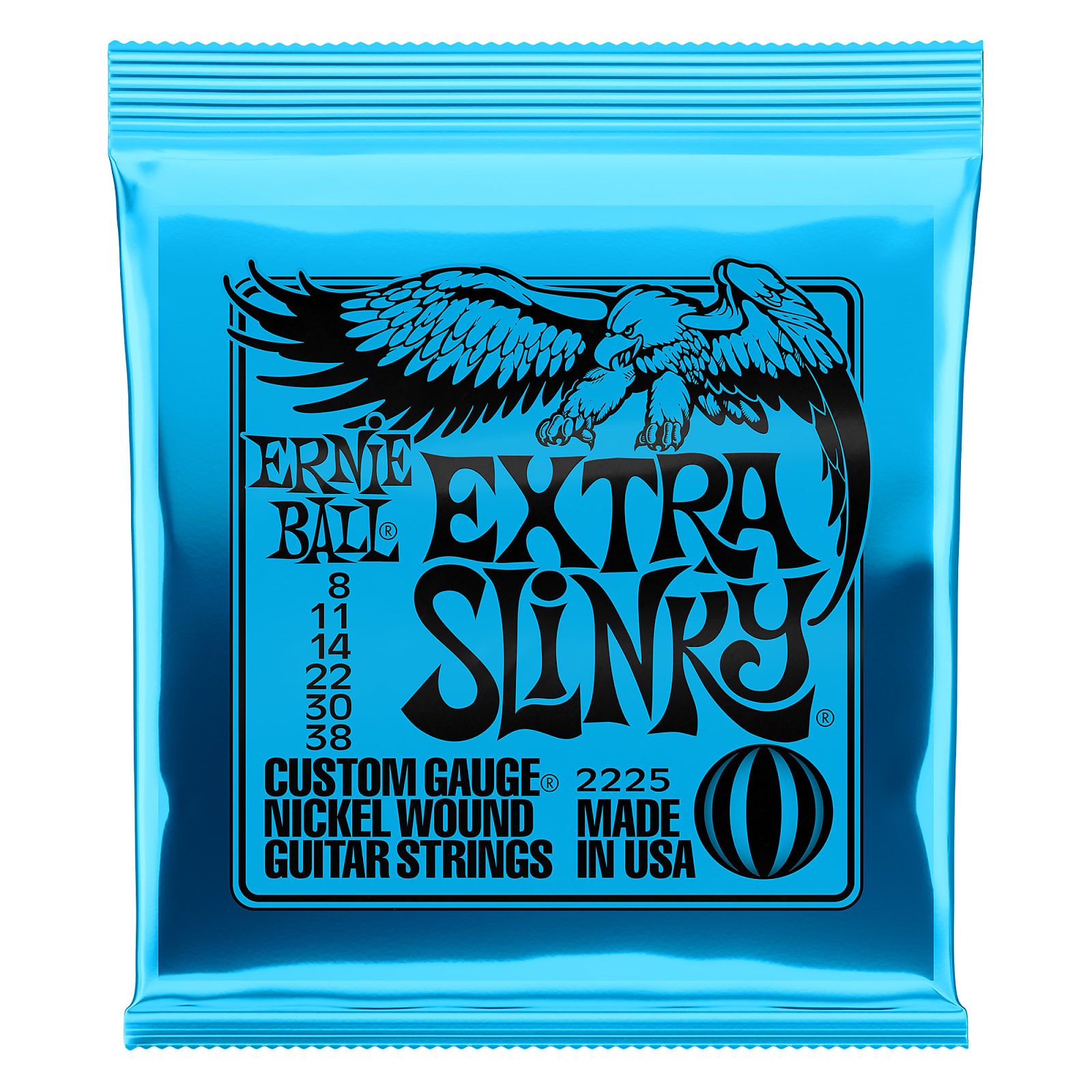 Ernie Ball Ernie Ball 2225 Extra Slinky Nickel Electric Guitar Strings 8-38 (3 PACK BUNDLE)