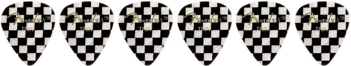FENDER FENDER 351 SHAPE CLASSIC CELLULOID 12-PACK, CHECKER, THIN