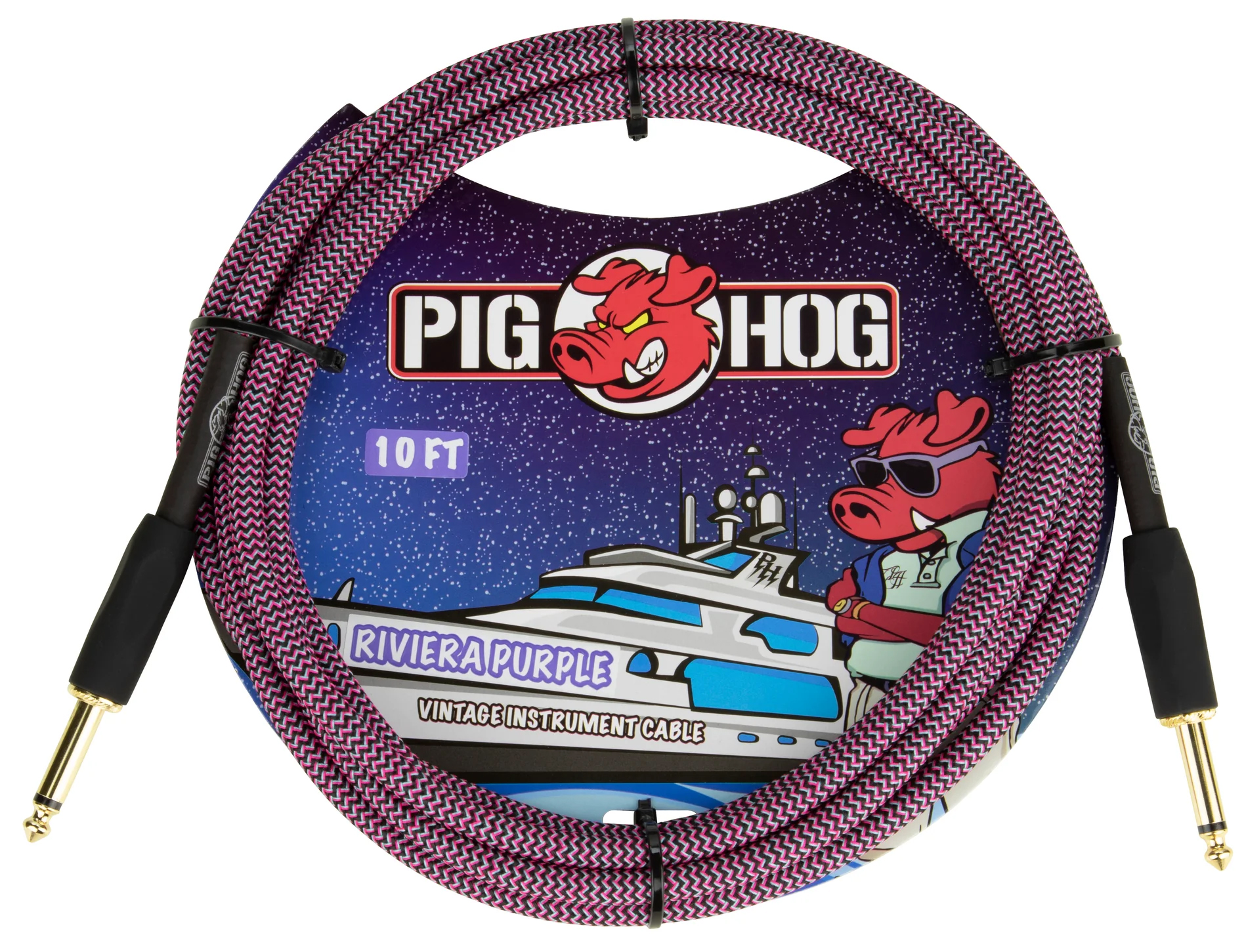 Pig Hog PIG HOG VINTAGE SERIES INSTRUMENT CABLE, 10FT, RIVIERA PURPLE