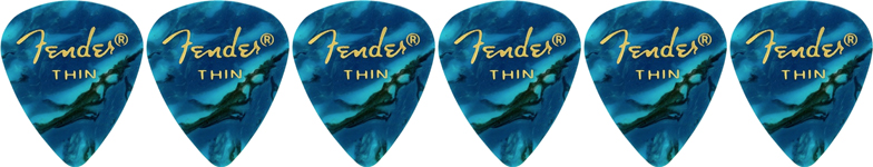 FENDER FENDER 351 SHAPE PREMIUM CELLULOID 12-PACK, OCEAN TURQUOISE MOTO