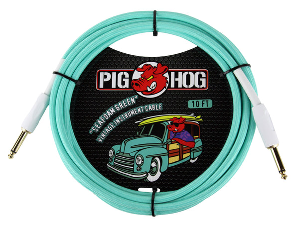 Pig Hog Pig Hog PCH10 Instrument Cable. 10' - Seafoam Green