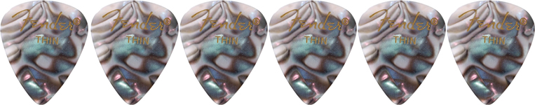 FENDER FENDER 351 SHAPE PREMIUM CELLULOID 12-PACK, ABALONE, THIN