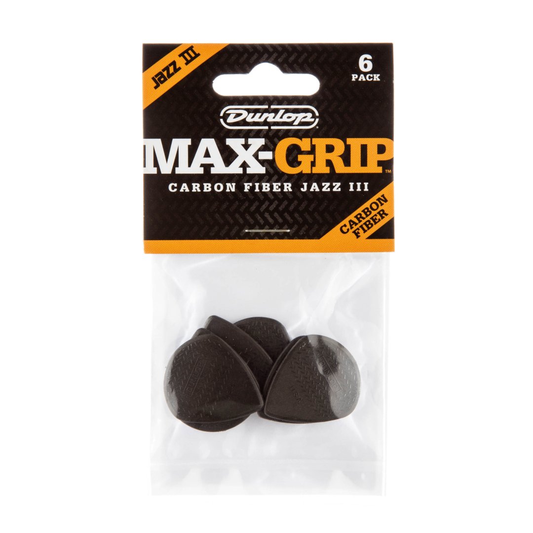 Dunlop Dunlop 471P3C Maz Grip Jazz III Carbon Fiber Guitar Pick 1.38mm (6 Pac