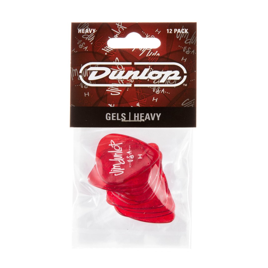 Dunlop Dunlop 486PHV Gels Guitar Pick. Heavy Red (12 Pack)