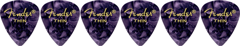 FENDER FENDER 351 SHAPE PREMIUM CELLULOID 12-PACK, PURPLE MOTO, THIN