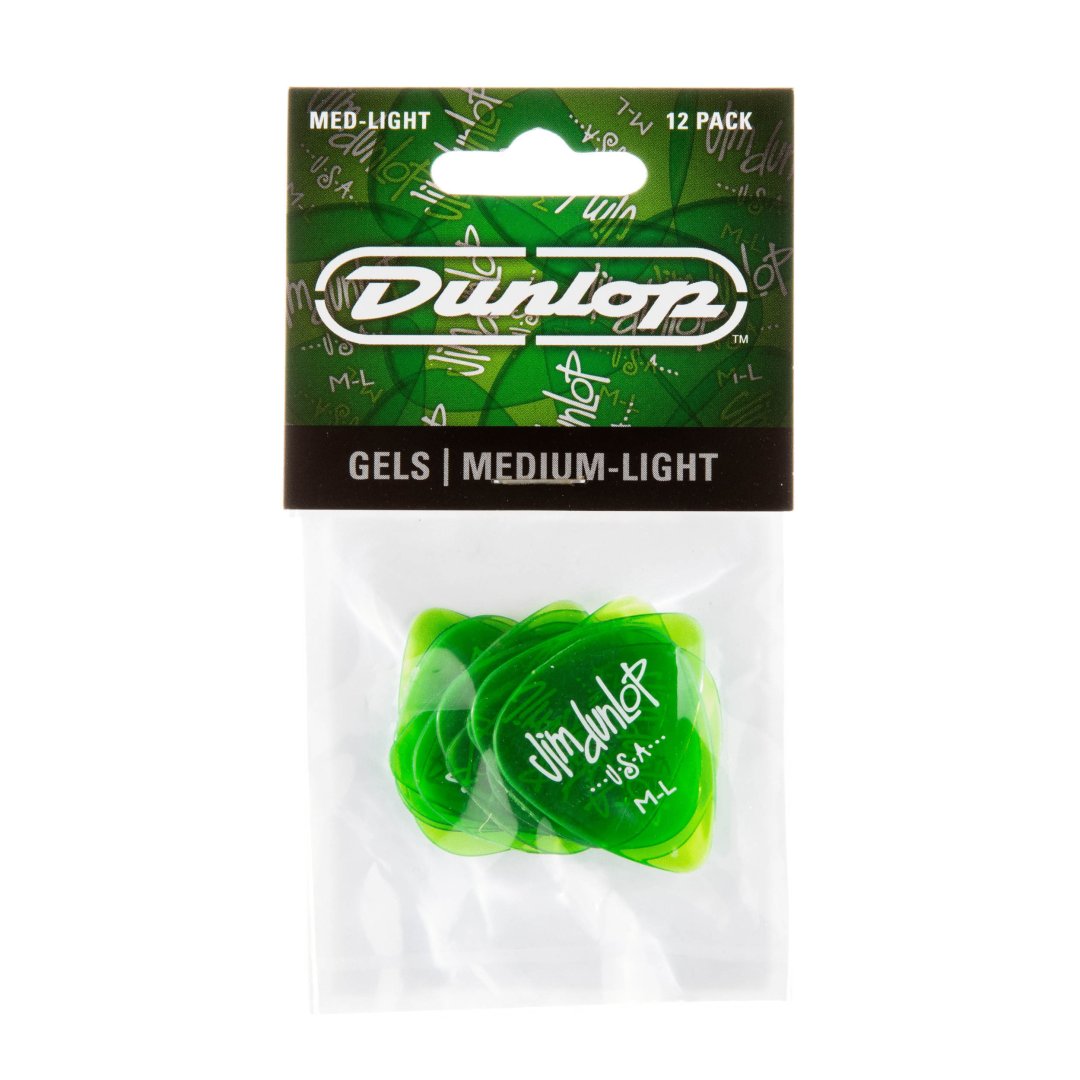 Dunlop Dunlop 486PML Gels Guitar Pick. Medium-Light Green (12 Pack)
