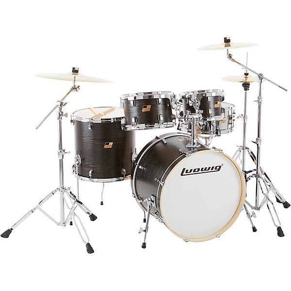 Ludwig Ludwig BackBeat Elite 5-Piece Complete Drum Set Midnight Grain (BK)