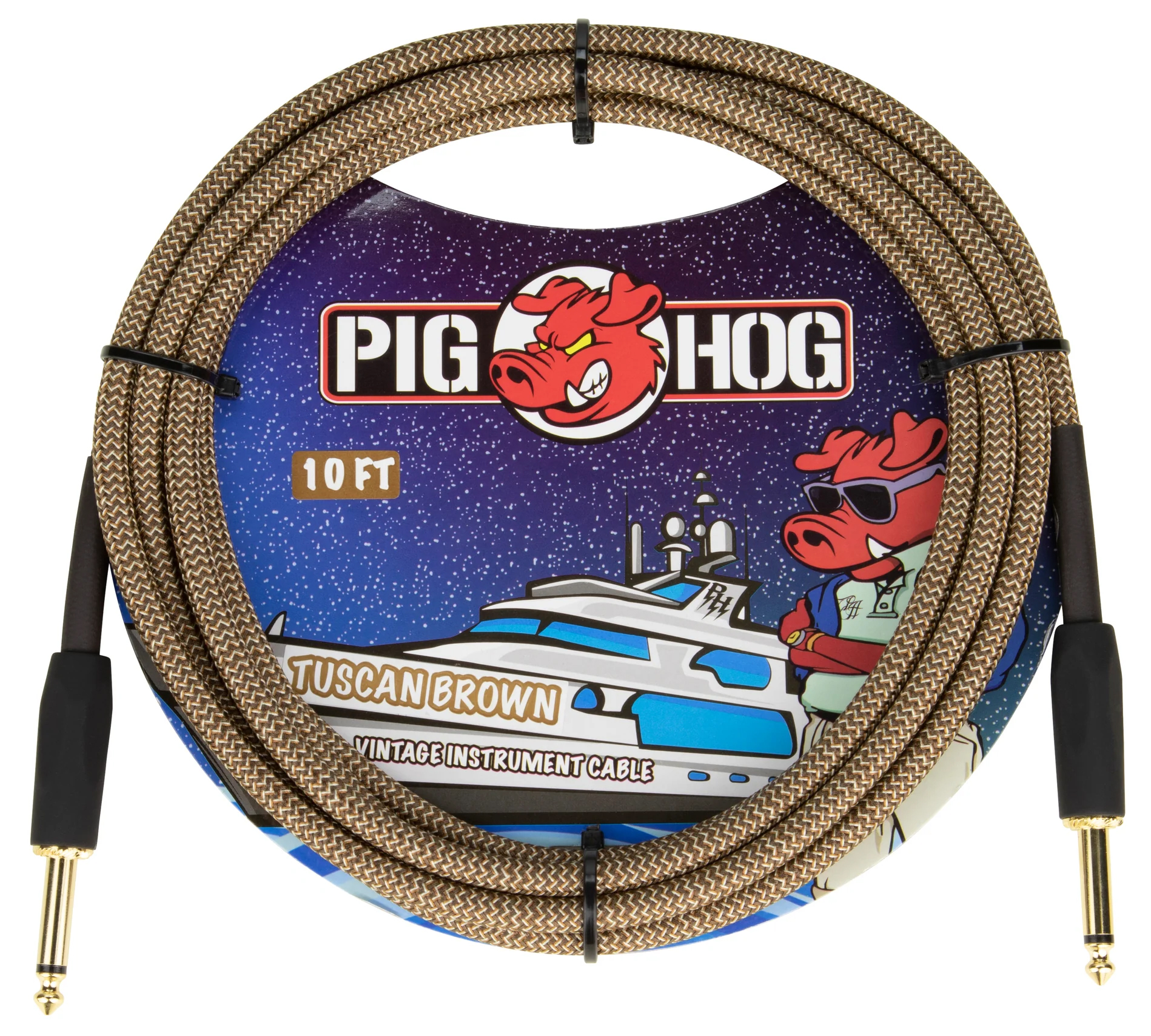 Pig Hog PIG HOG VINTAGE SERIES INSTRUMENT CABLE, 10FT, TUSCAN BROWN