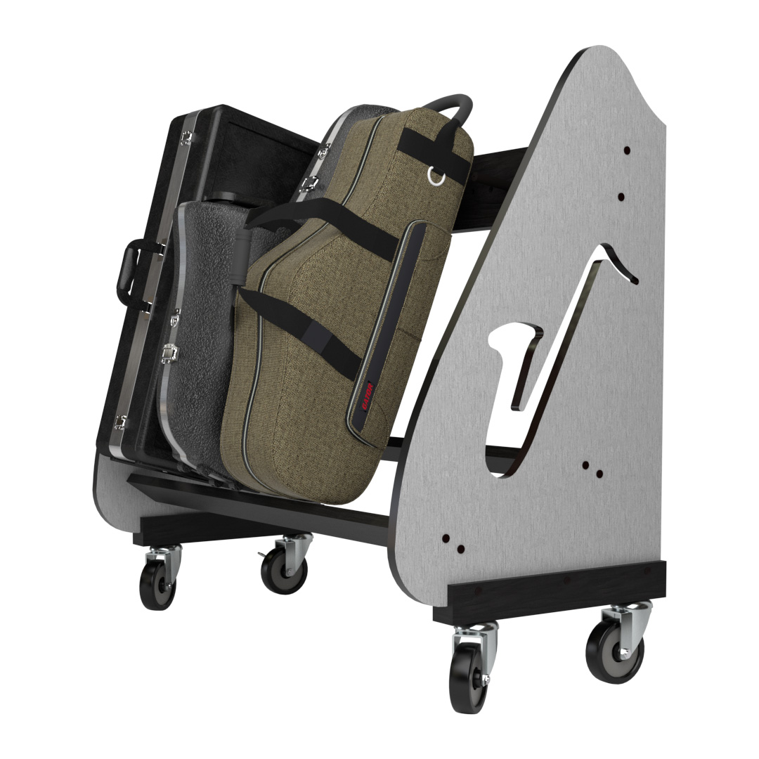A&S The Band Room� Mobile Saxophone Case Storage Rack for Music Teachers