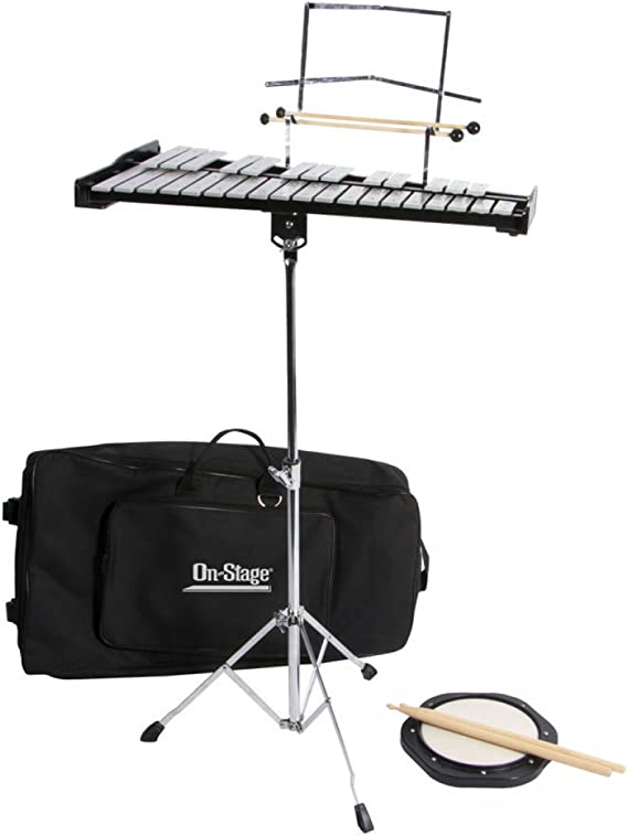 On-Stage BSK2500 32-Note Bell Kit w/Rolling Bag and Practice Pad