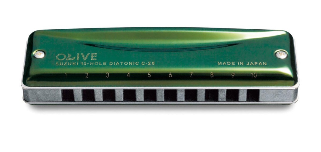 Suzuki Suzuki C-20-A Olive Harmonica. Key of A