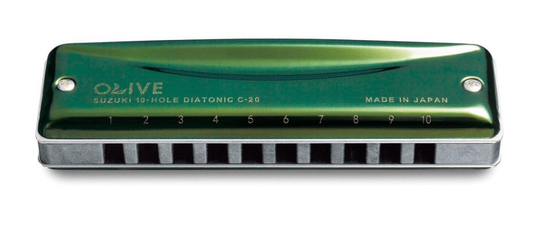 Suzuki Suzuki C-20-E Olive Harmonica. Key of E