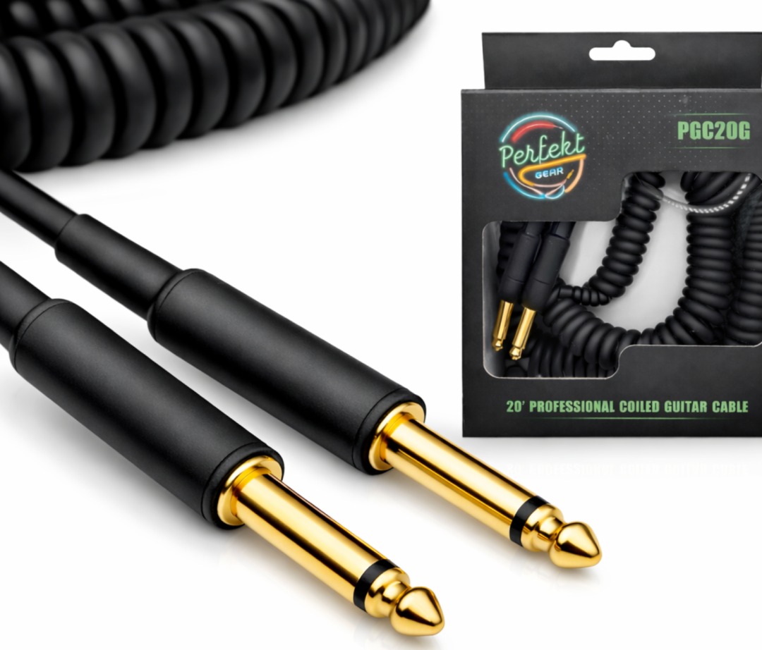 Perfekt Gear Perfekt Gear PGC20G 20' Gold Tip Heavy Coiled Instrument Cable