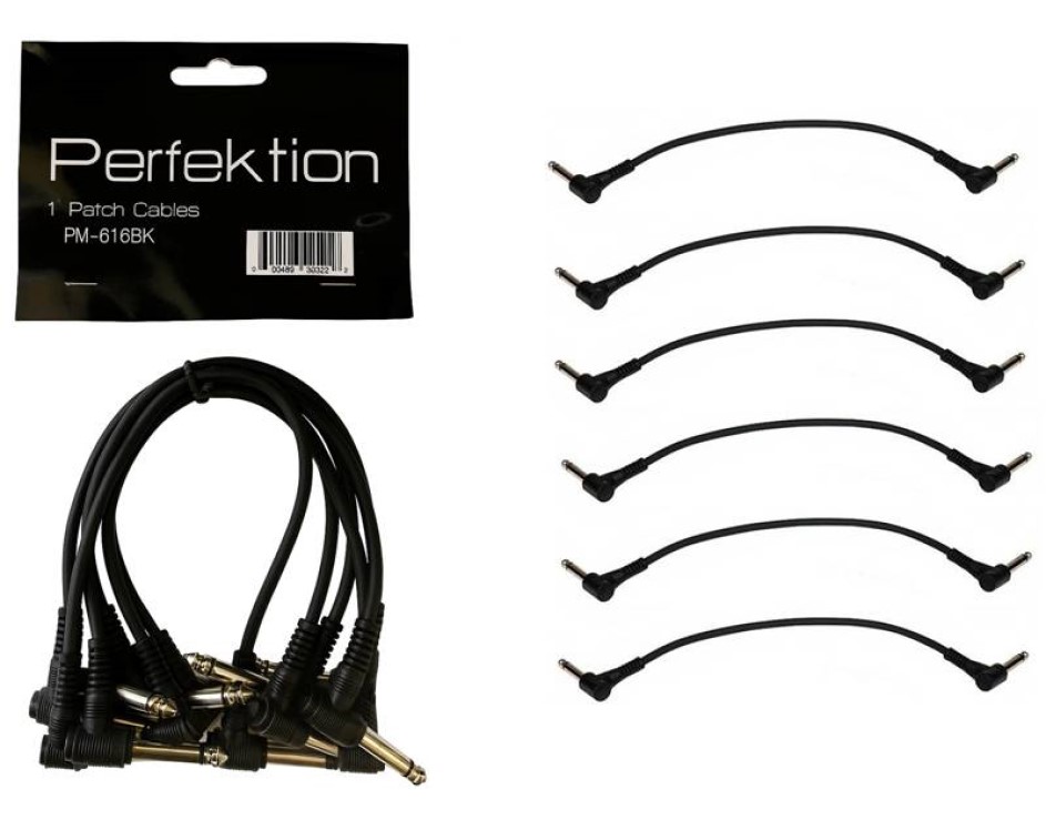 Perfekt Gear Perfektion PM-616BK 1ft Patch Cables- 6 Pack Black