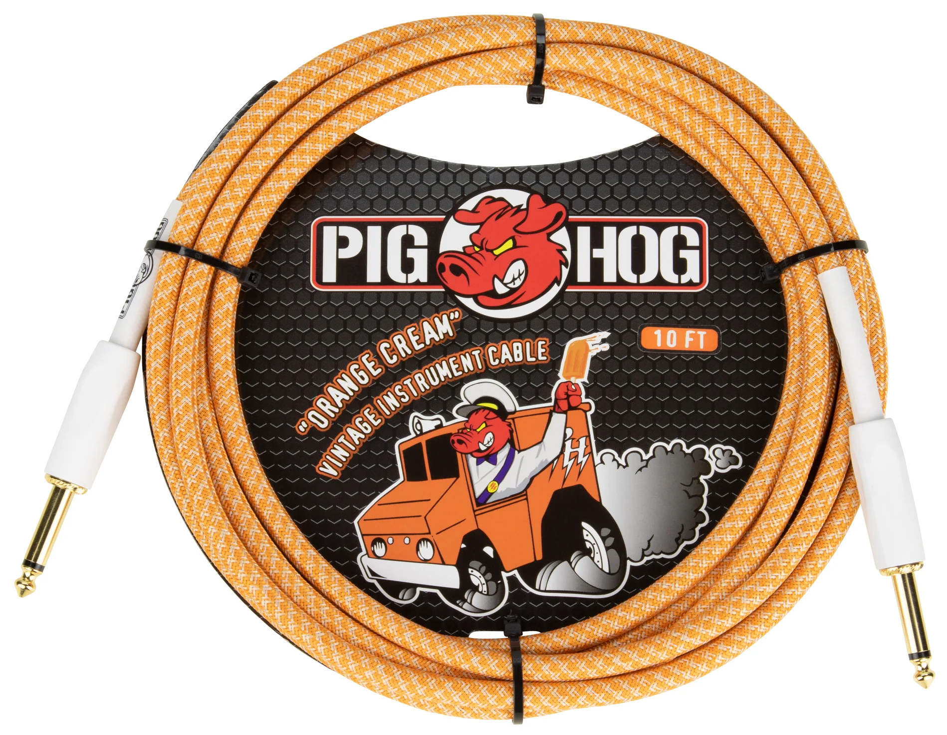 Pig Hog PIG HOG VINTAGE SERIES INSTRUMENT CABLE, 10FT, ORANGE CREME 2.0