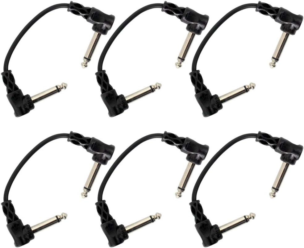 Hosa Hosa CFS-606 Molded Right Angled Guitar Patch Cable, 6 Inch (6 Pack)