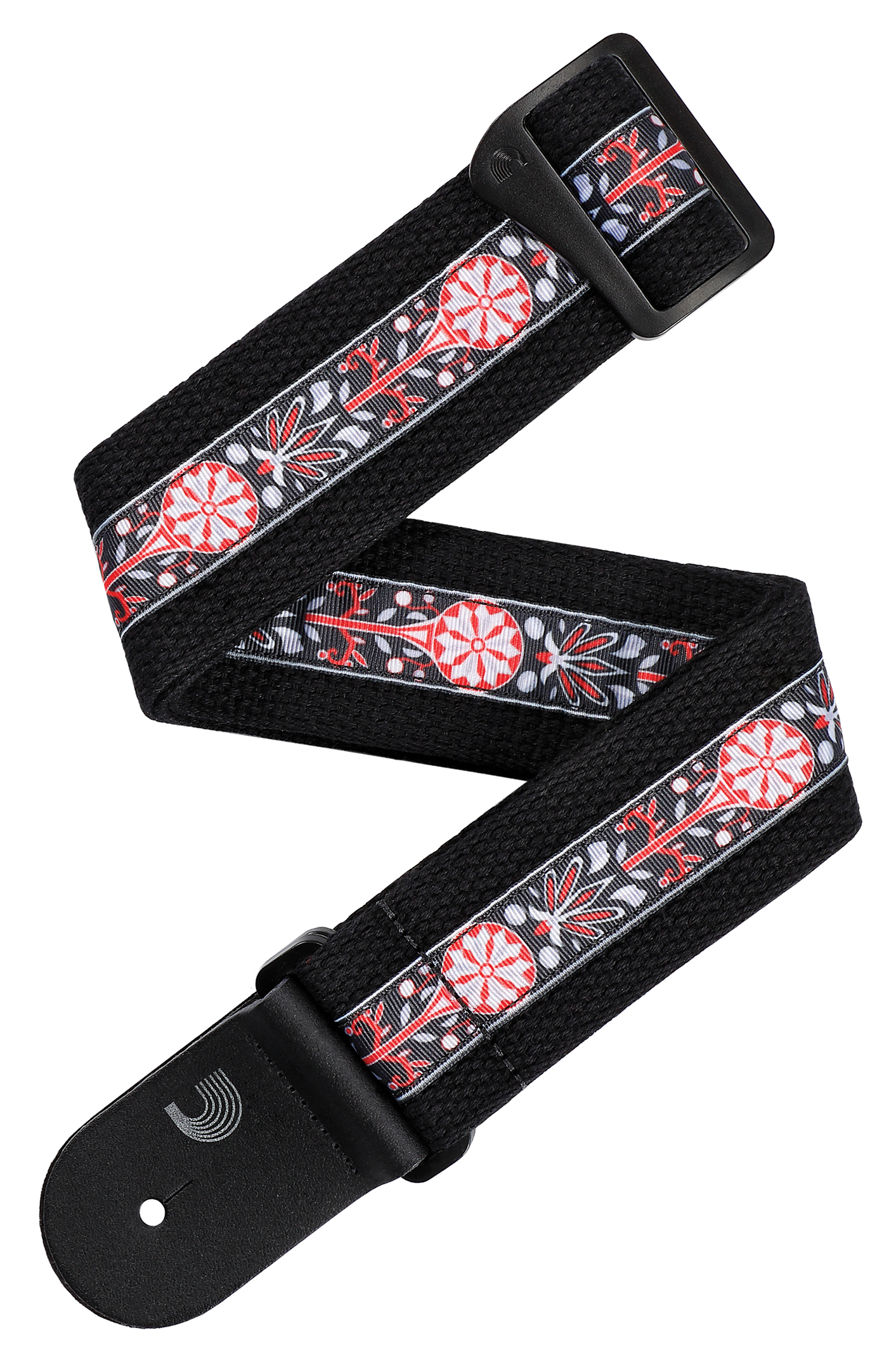 D'ADDARIO D'ADDARIO DELUXE COTTON GUITAR STRAP, BLACK