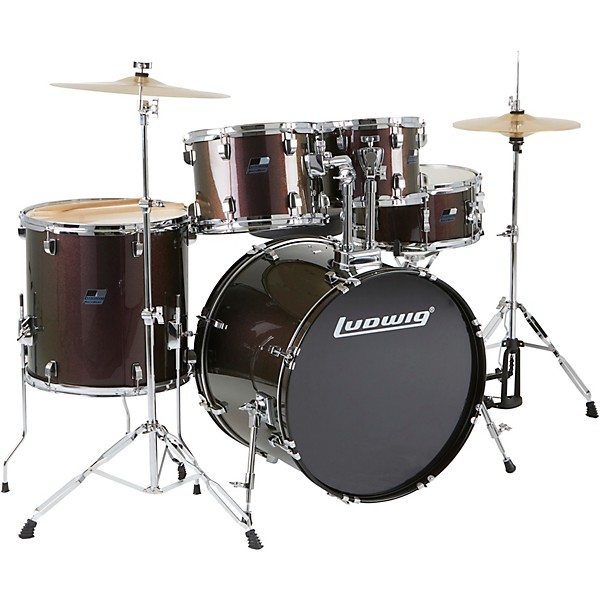 Ludwig Ludwig BackBeat Complete 5-Piece Drum Set With Hardware and Cymbals - Metallic Purple Mist
