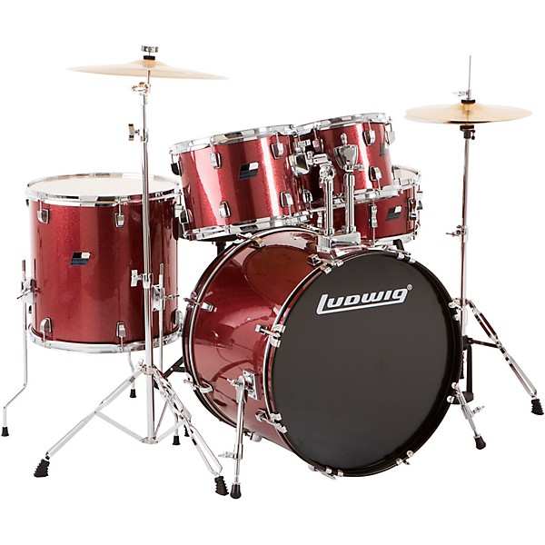 Ludwig Ludwig BackBeat Complete 5-Piece Drum Set With Hardware and Cymbals - Wine Red