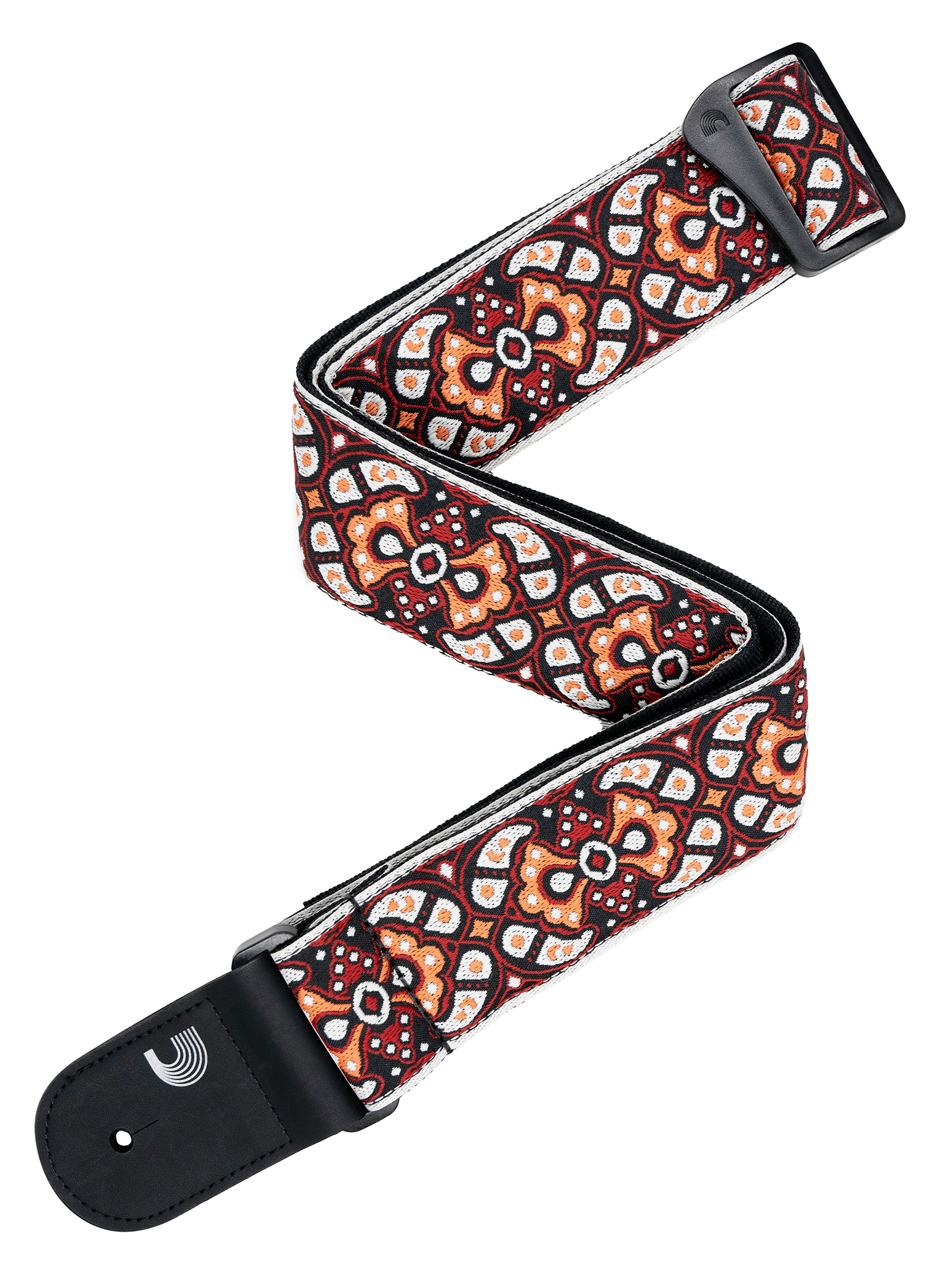 D'ADDARIO D'ADDARIO ECO COMFORT WOVEN GUITAR STRAP, RED & ORANGE