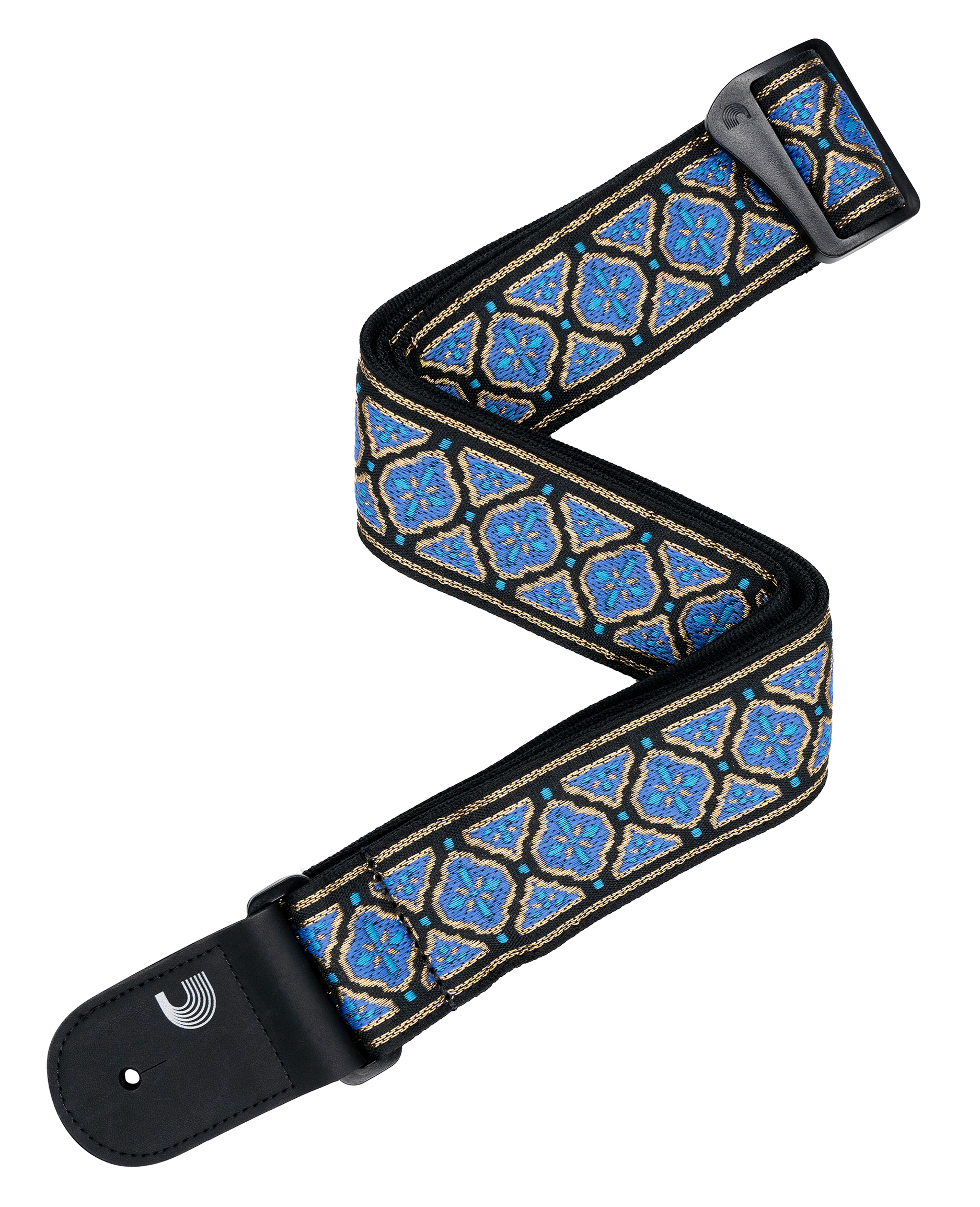 D'ADDARIO D'ADDARIO ECO COMFORT WOVEN GUITAR STRAP, BLUE & GOLD