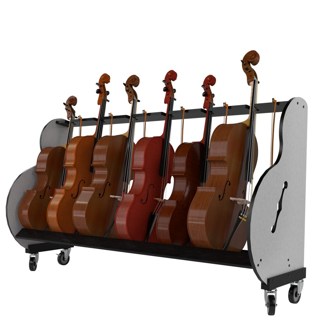 A&S The Band Room� Cello Storage Rack for Music Teachers - 6 Cellos