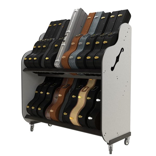 A&S Band Room Double-Stack Guitar & Case Storage Rack � Classroom & School - 20 Guitar Cases Only