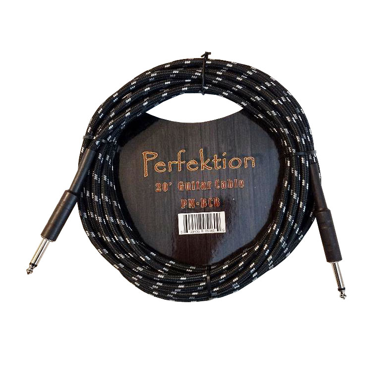 Perfekt Gear Perfektion PMB 20' Braided Instrument Cable - Black/ White