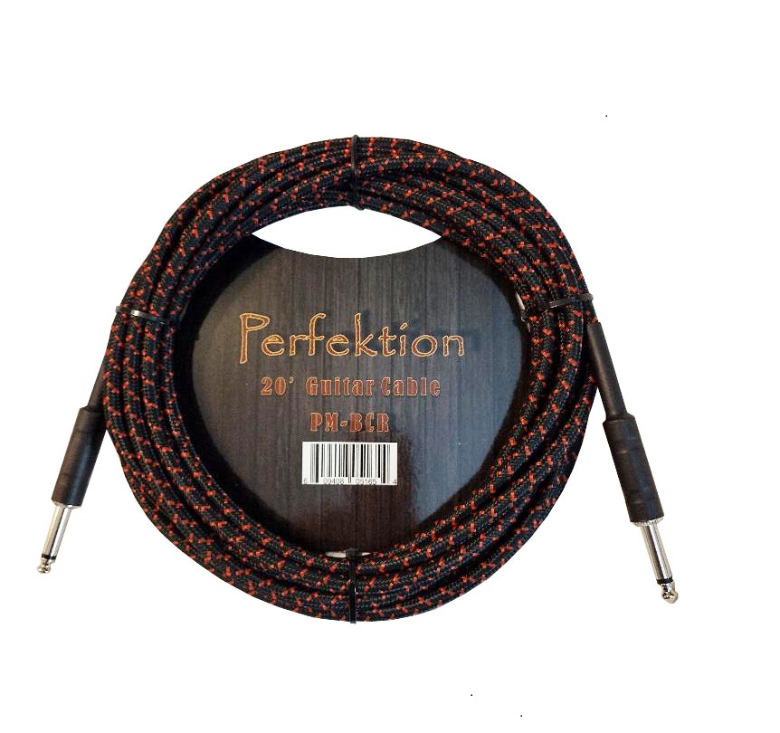 Perfekt Gear Perfektion PMB 20' Braided Instrument Cable - Black/ Red