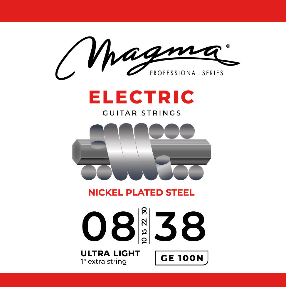 Magma Strings Magma Electric Guitar 6 Strings Nickel-Plated Steel Set - 8-38 Ultra Light