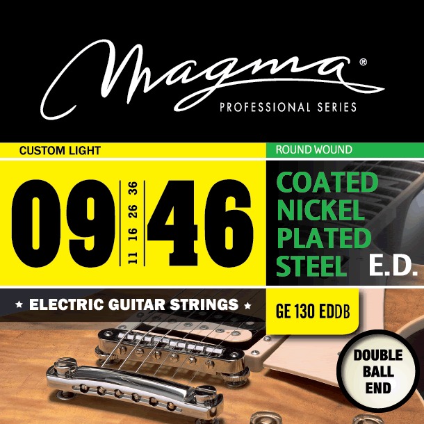 Magma Strings Magma Strings Electric Guitar Strings � Double Ball End, Coated Nickel - 9-46 Custom Light